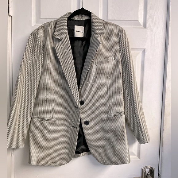 Toinu Crystal Detail Houndstooth Check Blazer - Picture 3 of 6